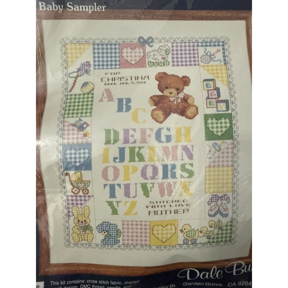 Dale Burdett ABC BABY SAMPLER Counted A Country Cross Stitch Kit #CK2000 New